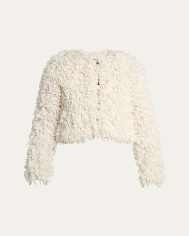 Fedra Furry Alpaca Knit Jacket